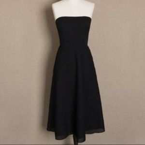 Black strapless a-line dress
